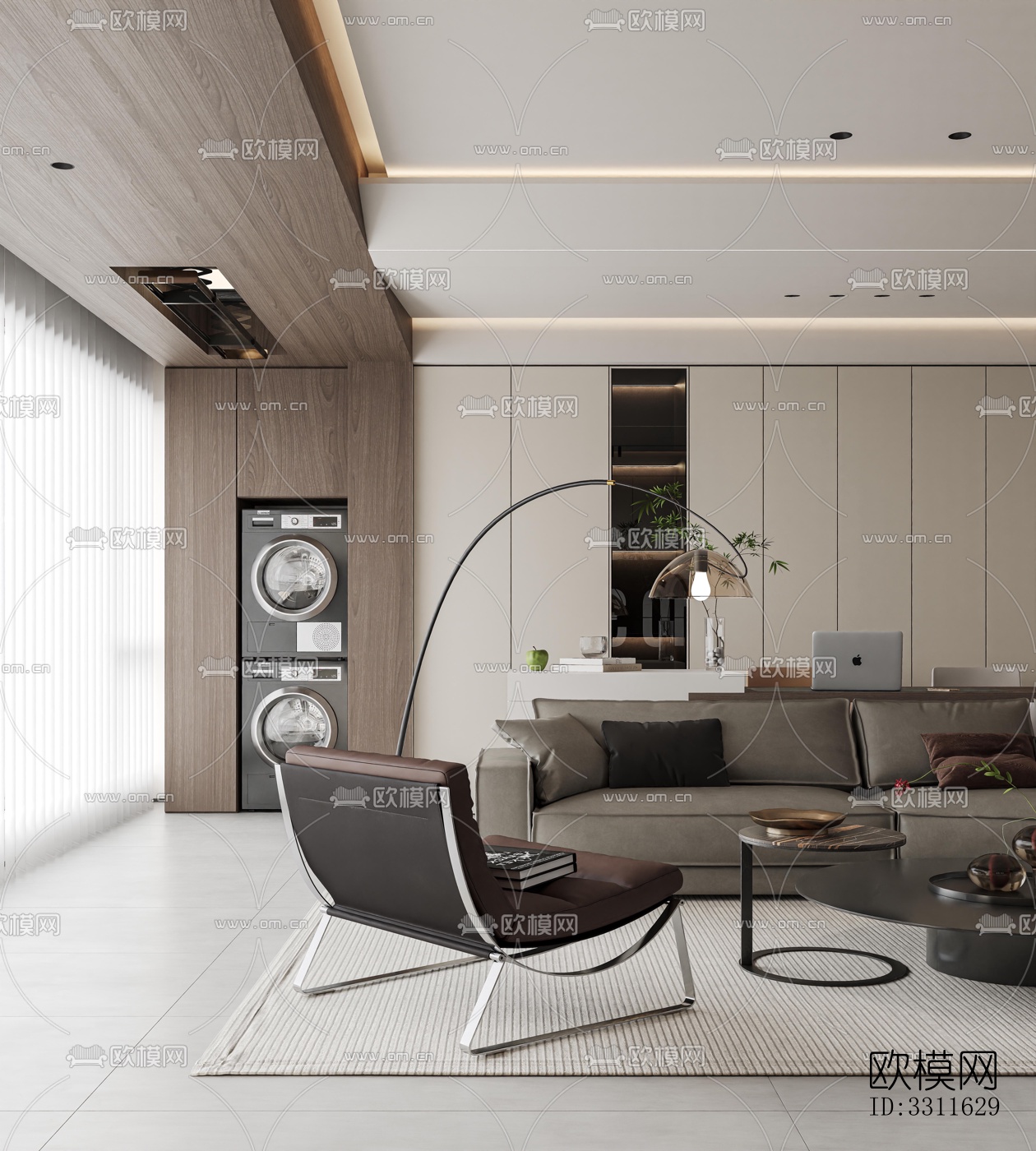 现代客餐厅效果图下载（渲染图4）