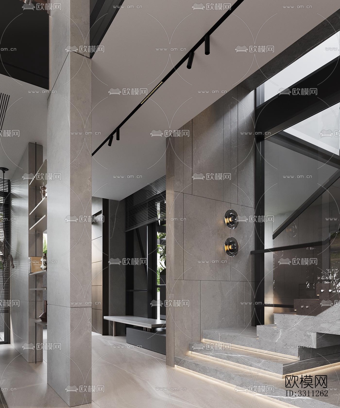 现代客餐厅效果图下载（渲染图4）