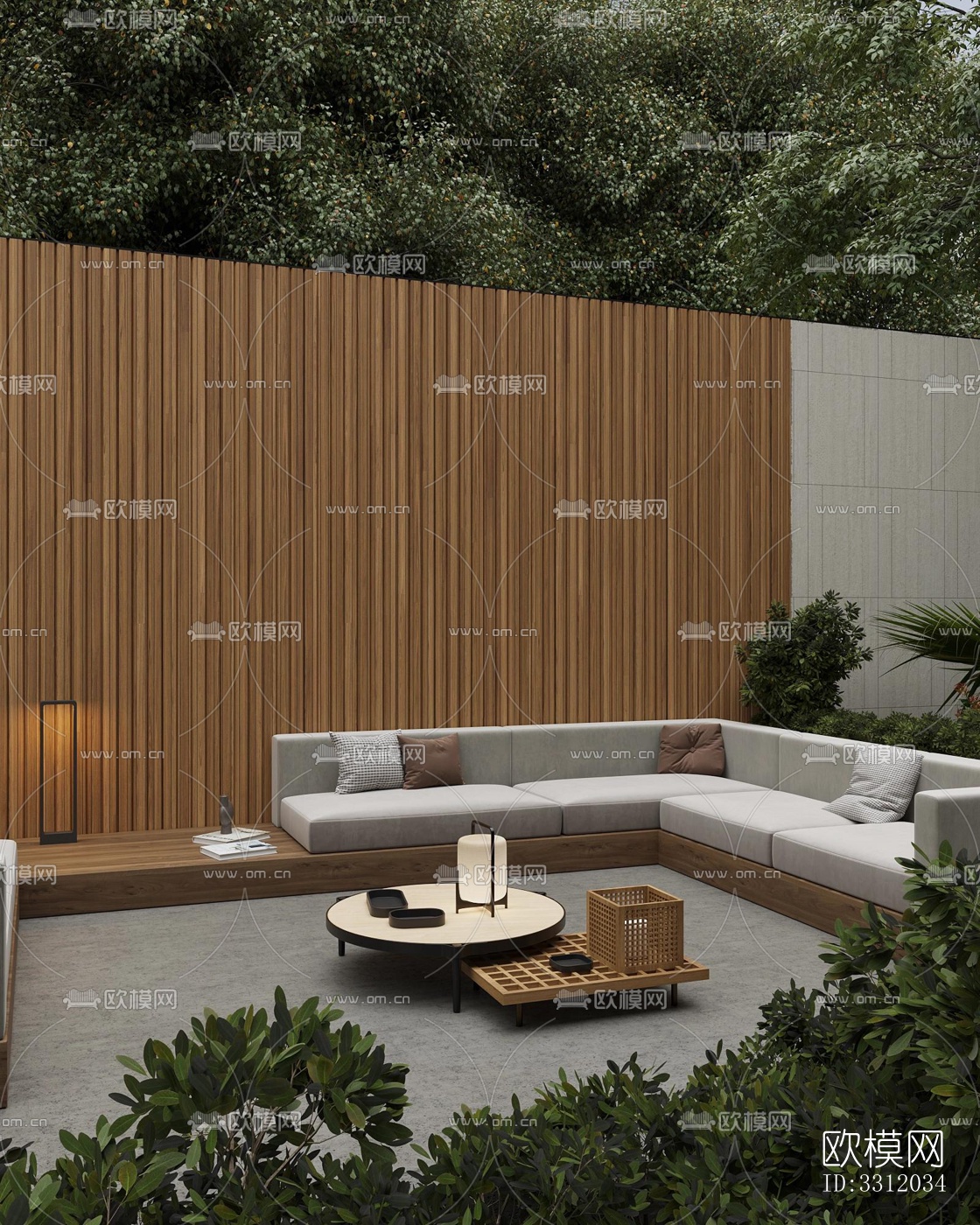 现代阳台花园效果图下载（渲染图11）