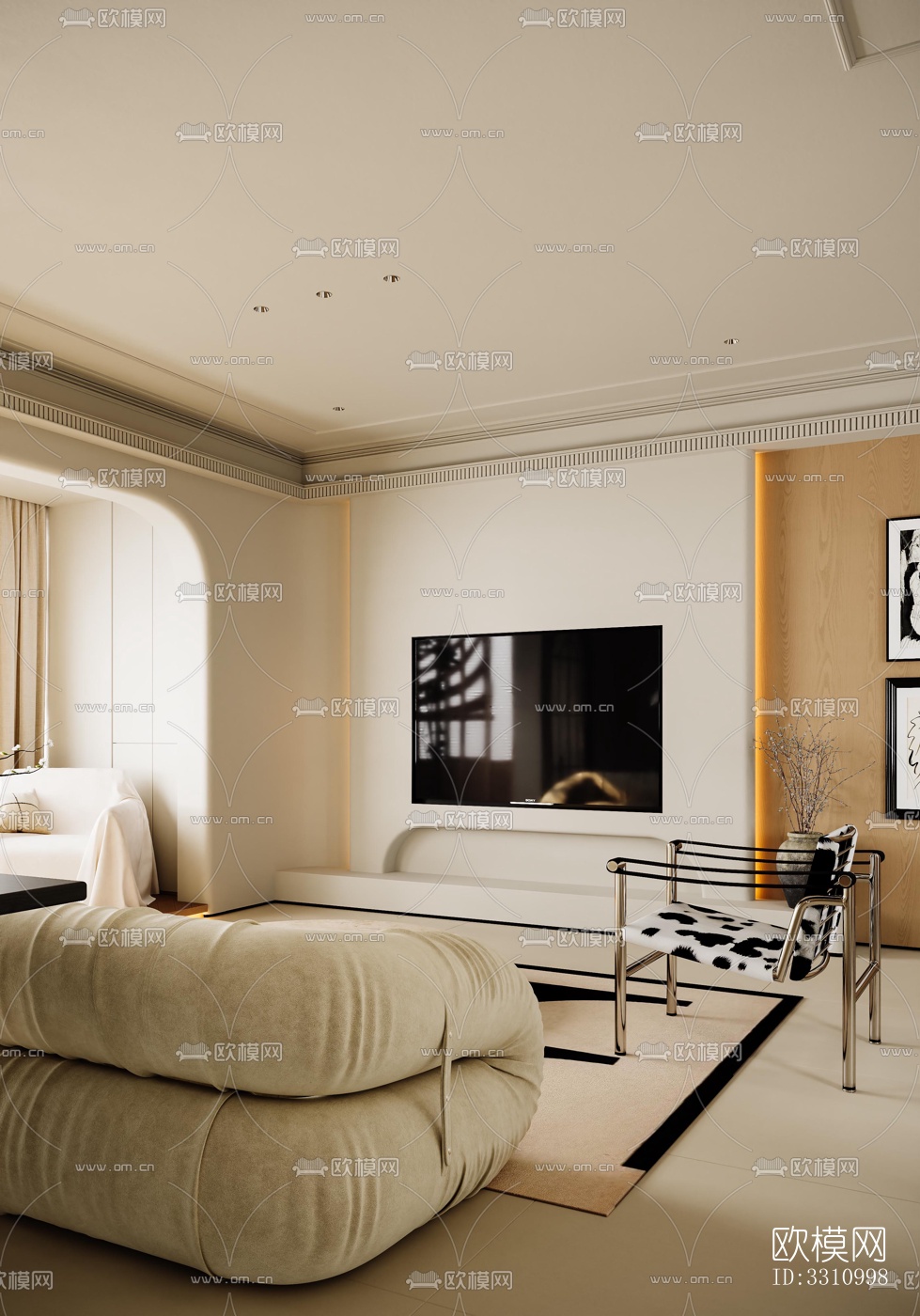 现代客餐厅效果图下载（渲染图7）