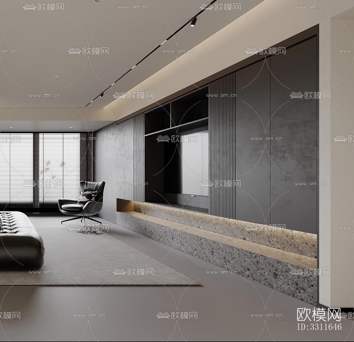 现代客餐厅效果图下载（渲染图2）