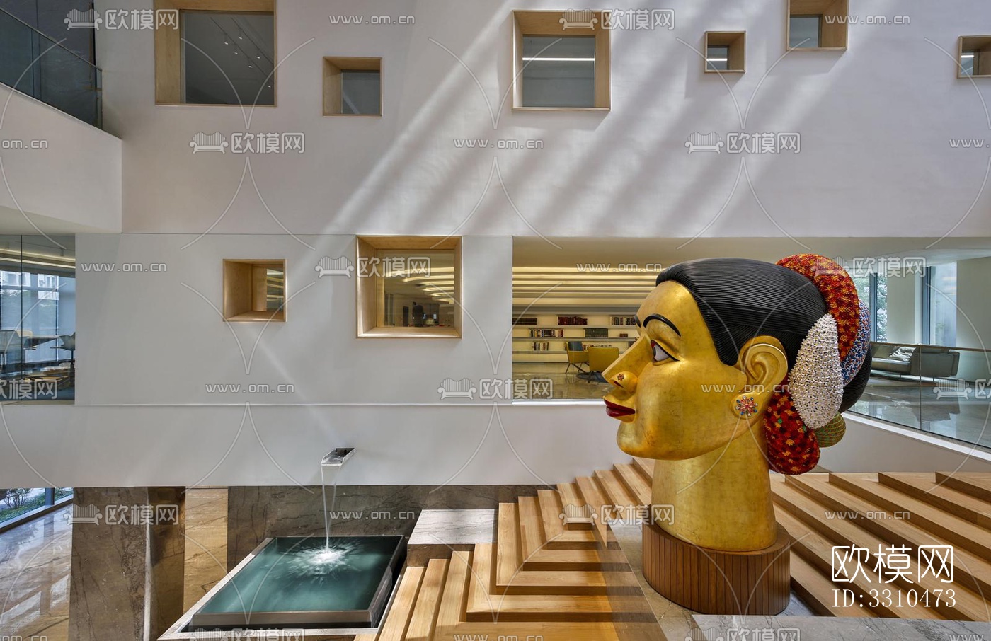 现代图书馆效果图下载（渲染图9）