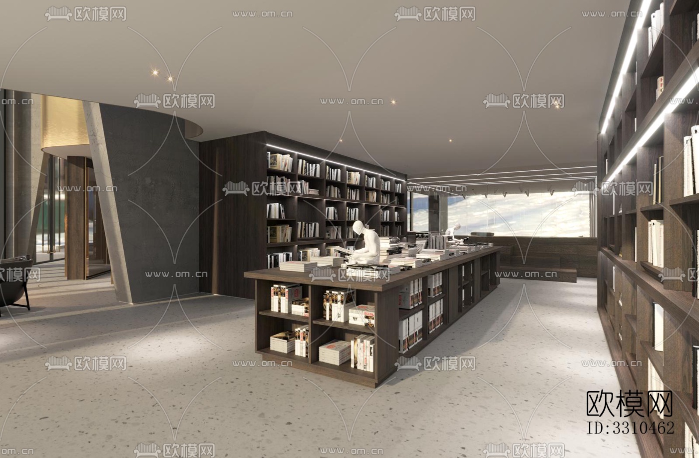 现代图书馆效果图下载（渲染图2）