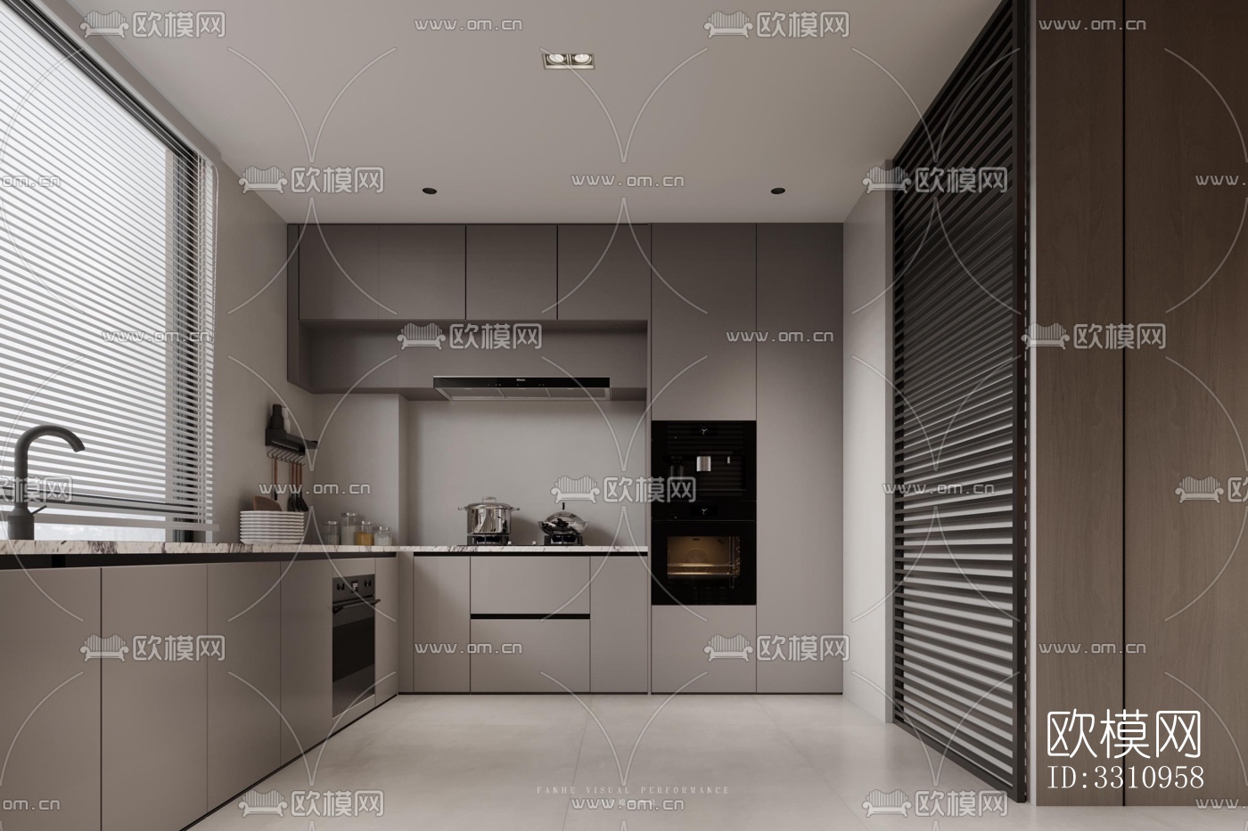 现代客餐厅效果图下载（渲染图15）