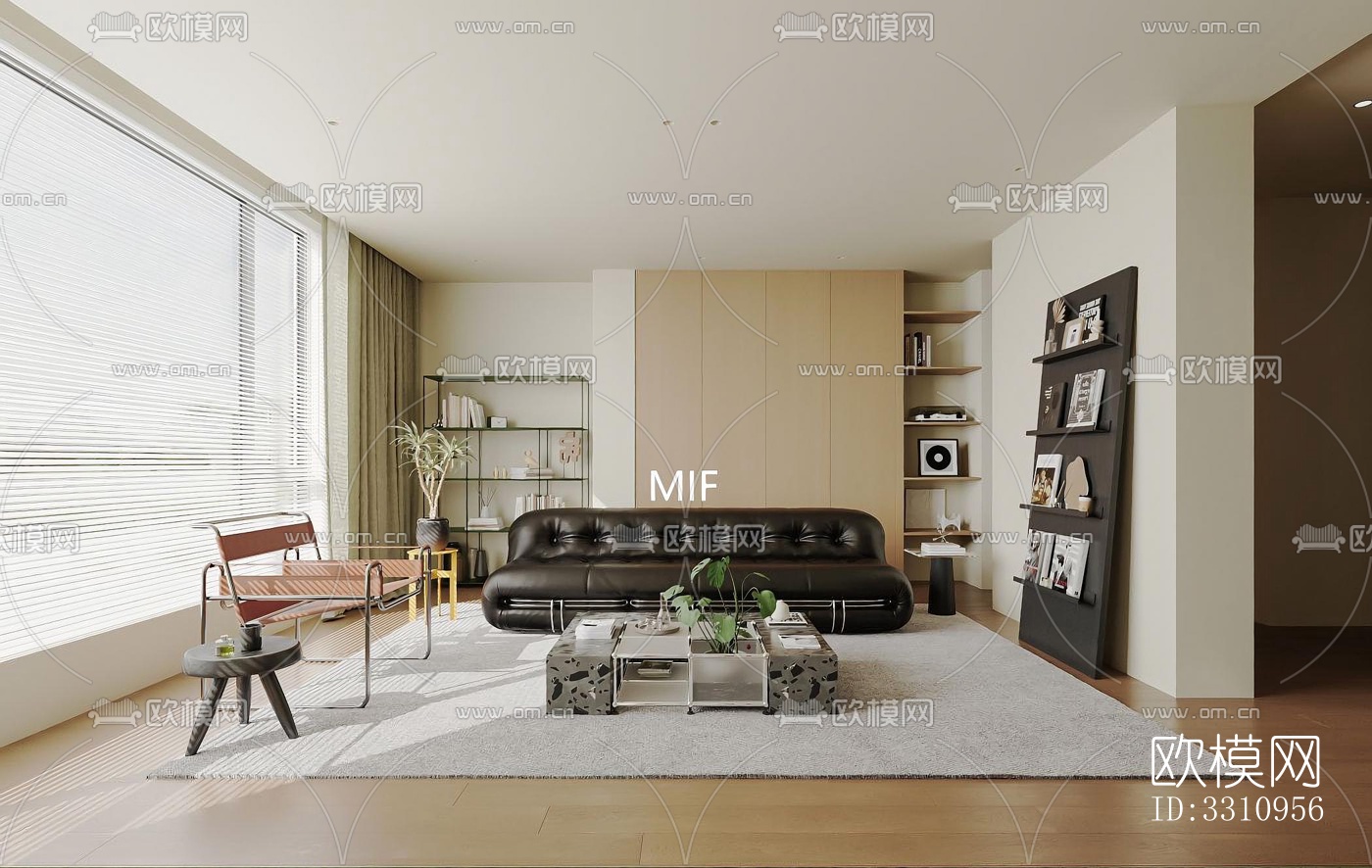 现代客餐厅效果图下载（渲染图3）