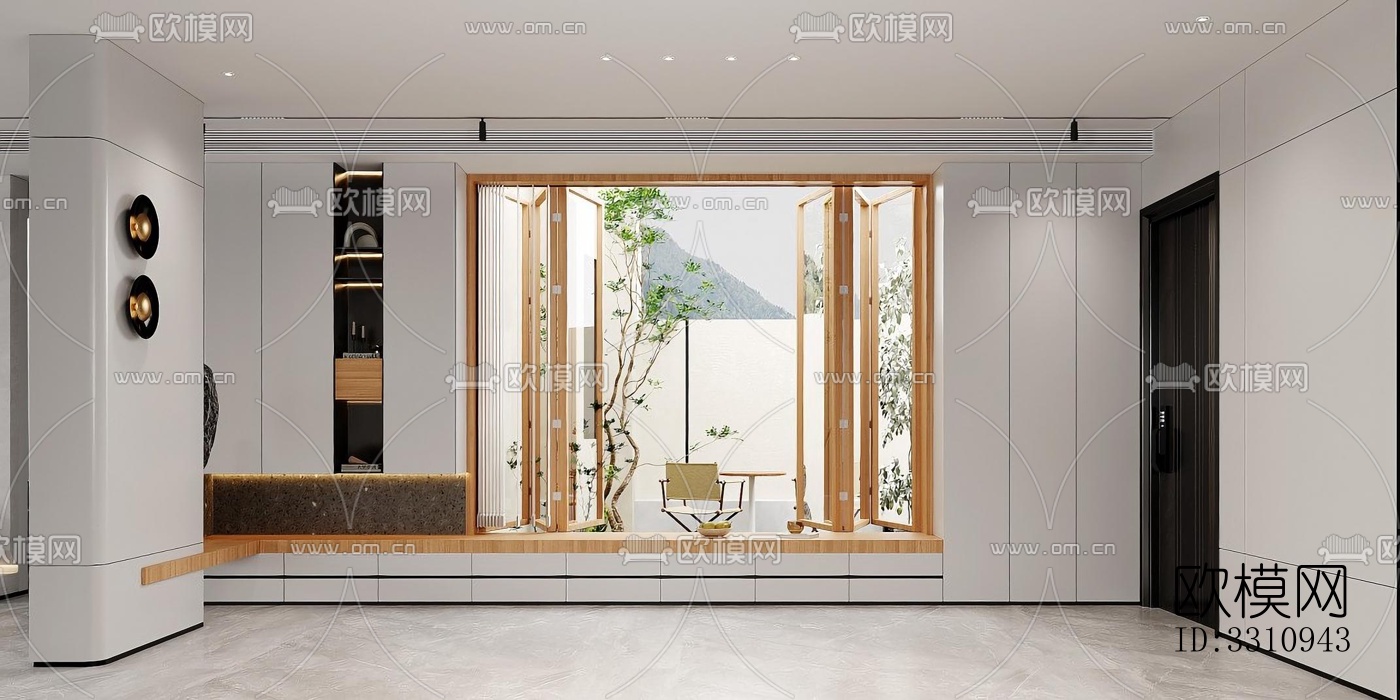 现代客餐厅效果图下载（渲染图4）