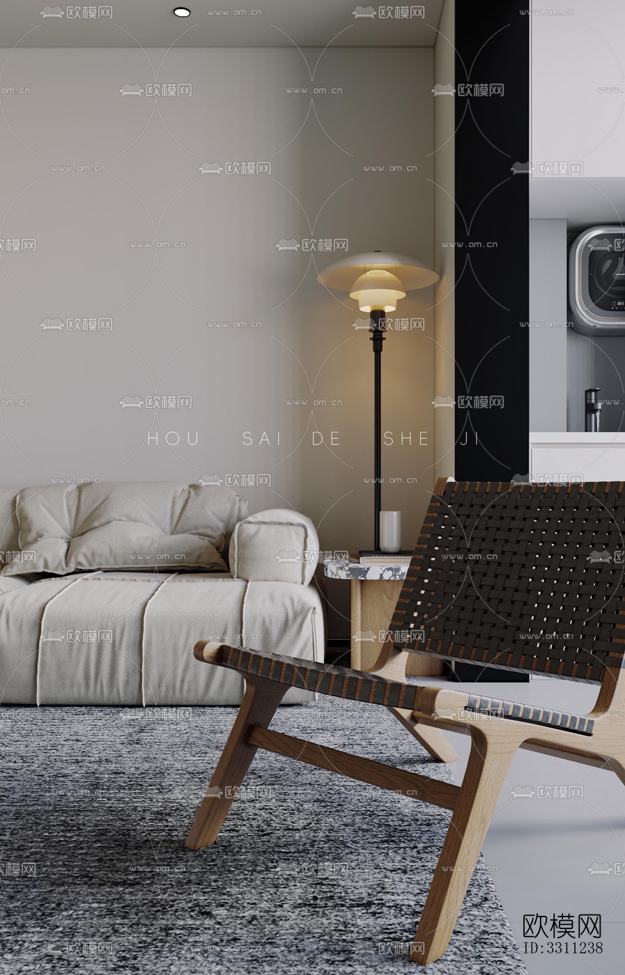 现代客餐厅效果图下载（渲染图3）