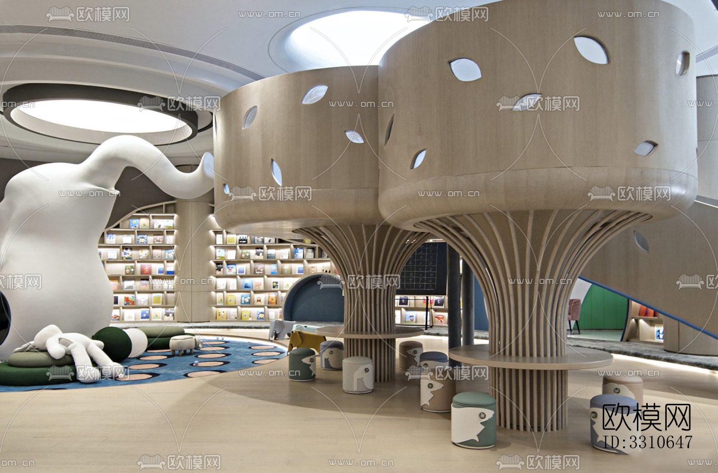 现代儿童游乐效果图下载（渲染图1）