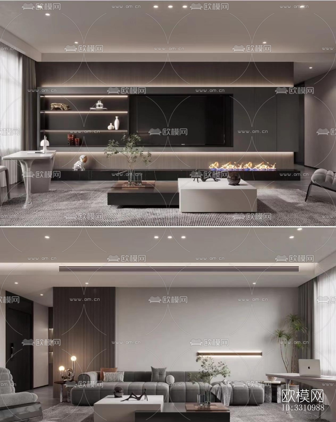 现代客餐厅效果图下载（渲染图3）