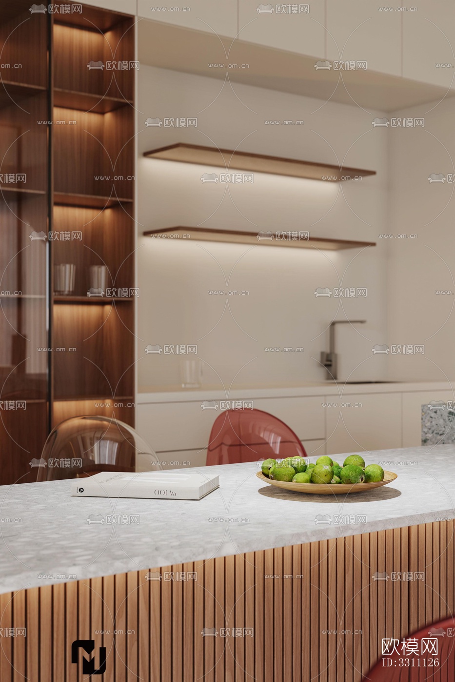 现代客餐厅效果图下载（渲染图4）