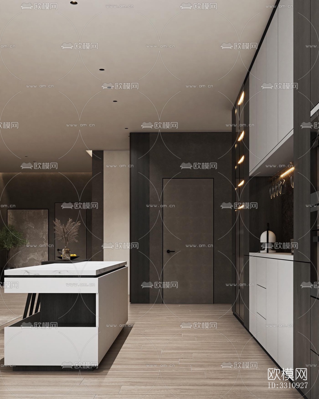 现代客餐厅效果图下载（渲染图10）