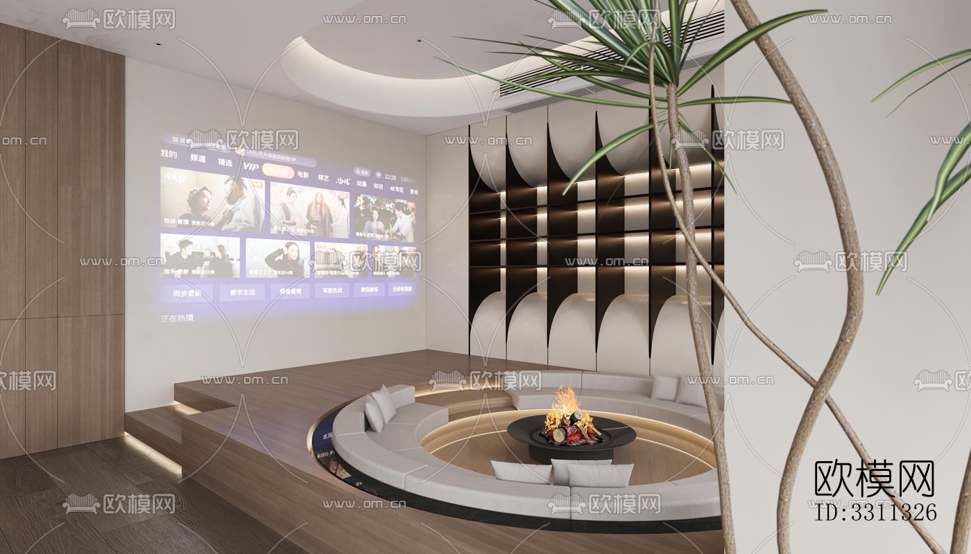 现代客餐厅效果图下载（渲染图15）