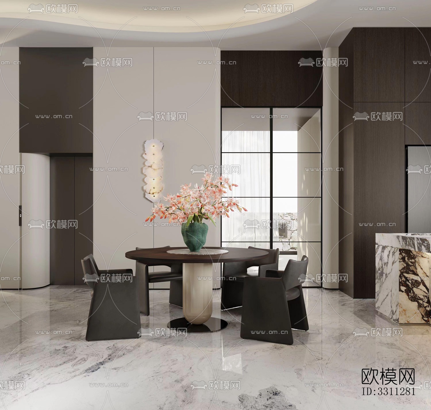 现代客餐厅效果图下载（渲染图8）