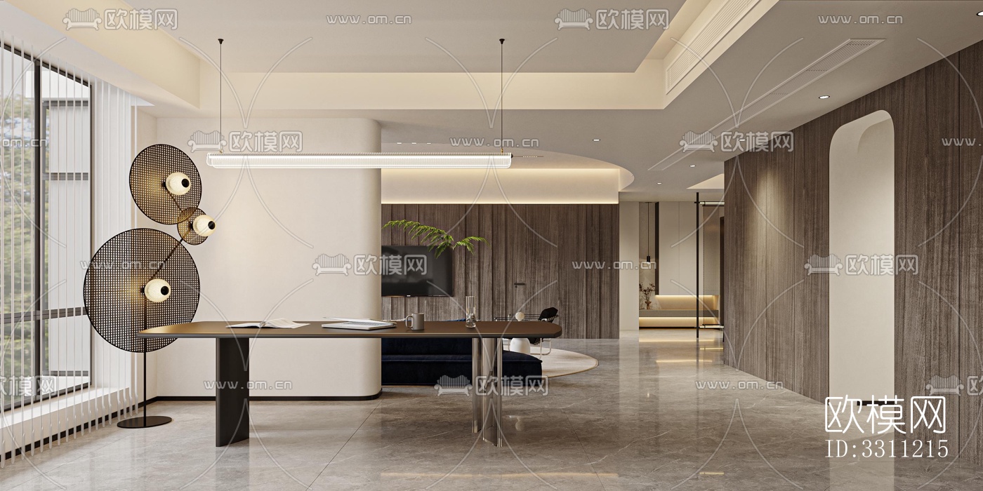 现代客餐厅效果图下载（渲染图3）