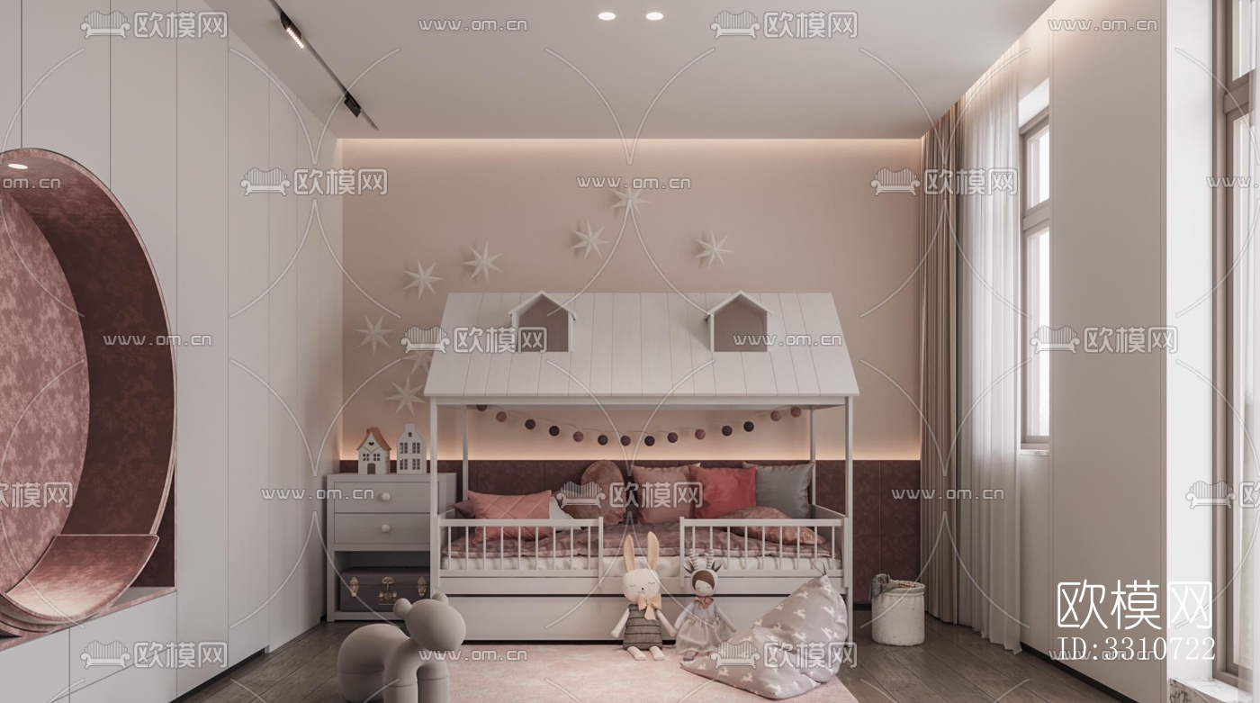 现代儿童房效果图下载（渲染图2）