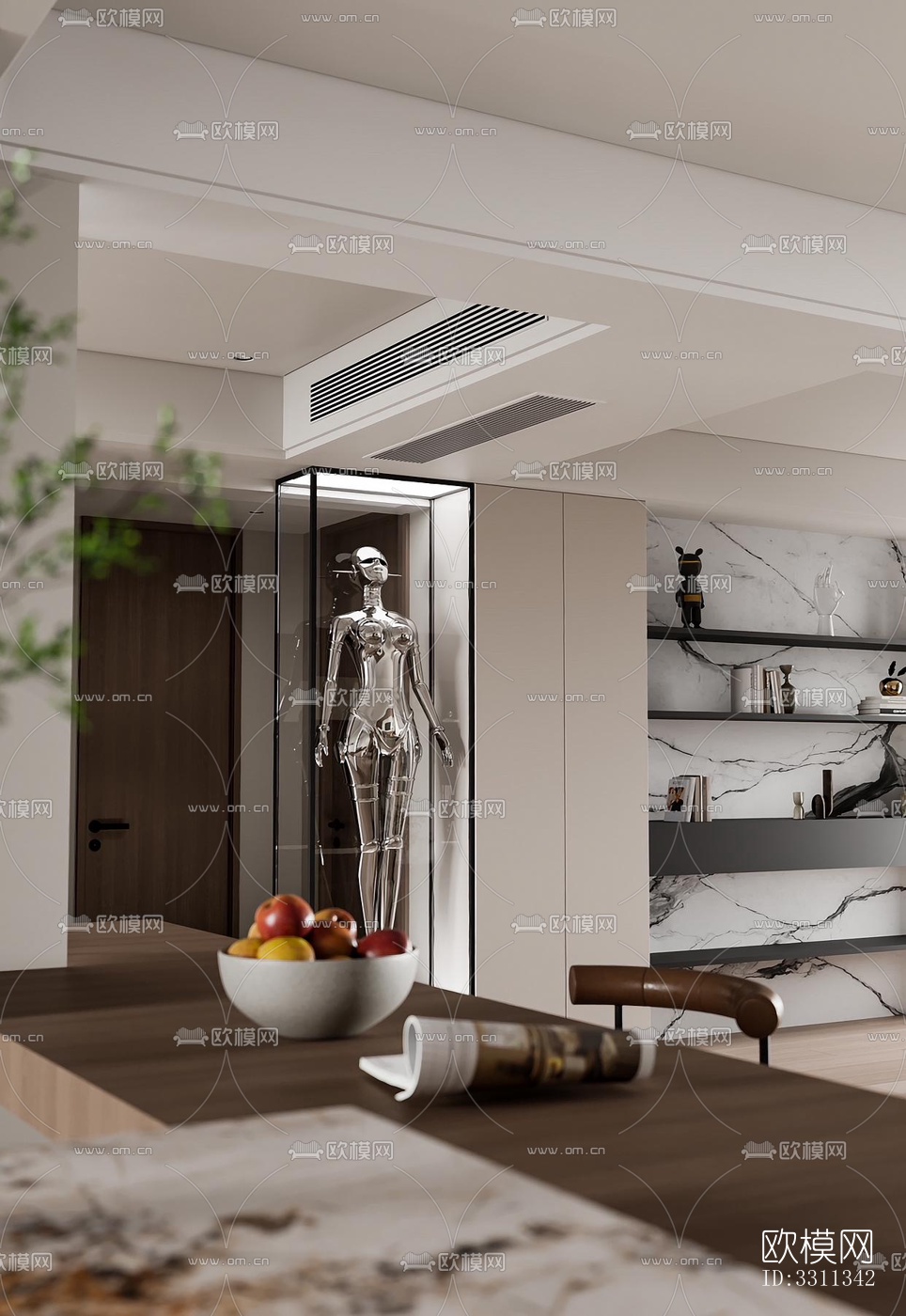 现代客餐厅效果图下载（渲染图6）