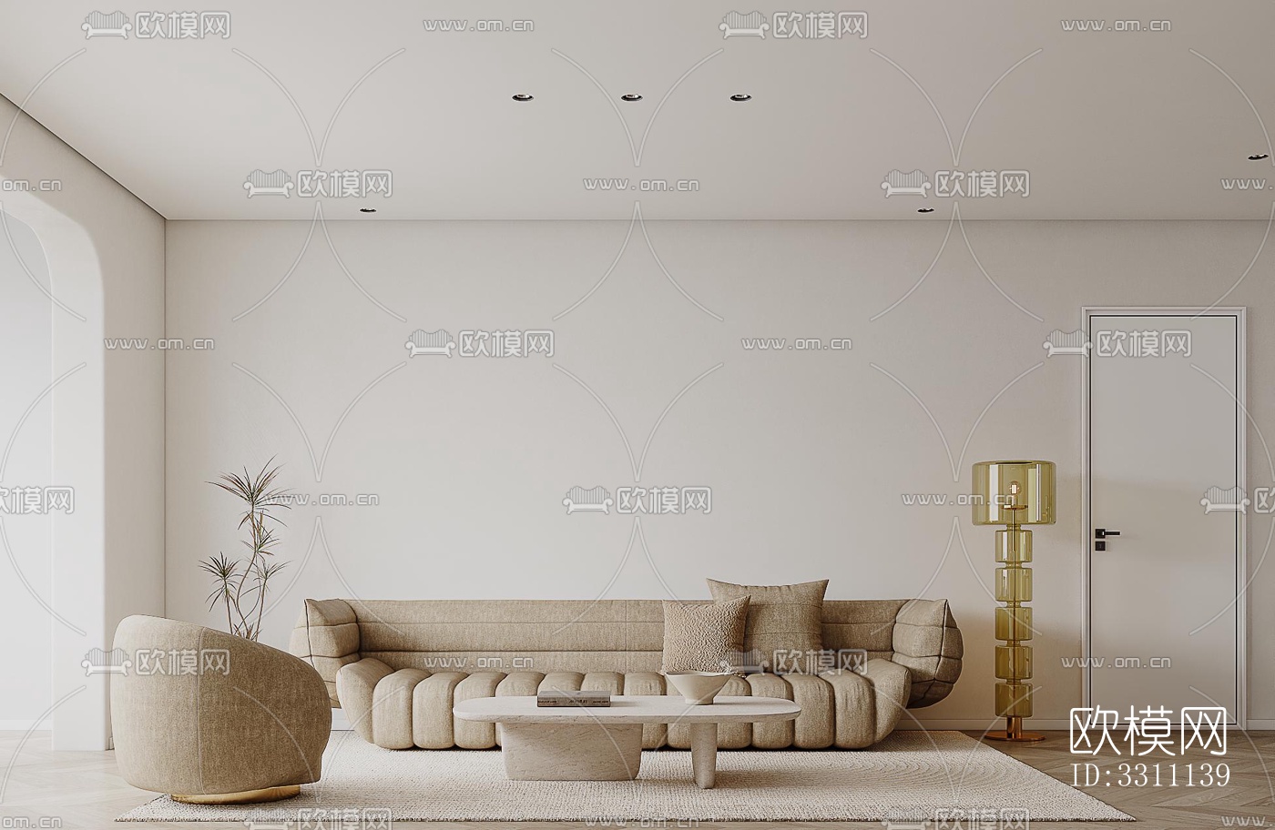 现代客餐厅效果图下载（渲染图3）