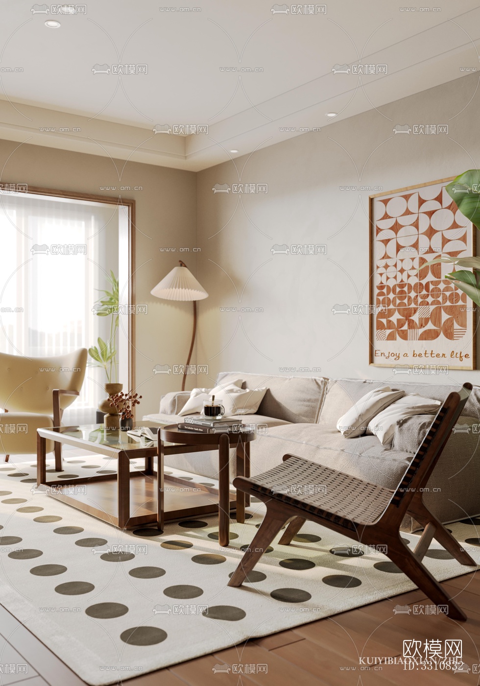 现代客餐厅效果图下载（渲染图6）