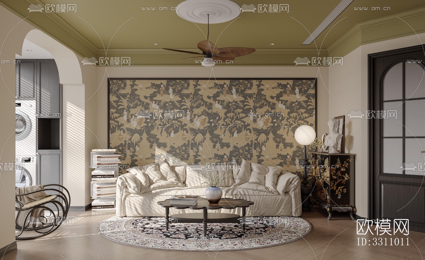 现代客餐厅效果图下载（渲染图2）