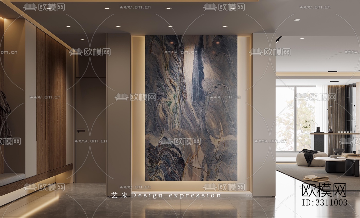 现代客餐厅效果图下载（渲染图2）