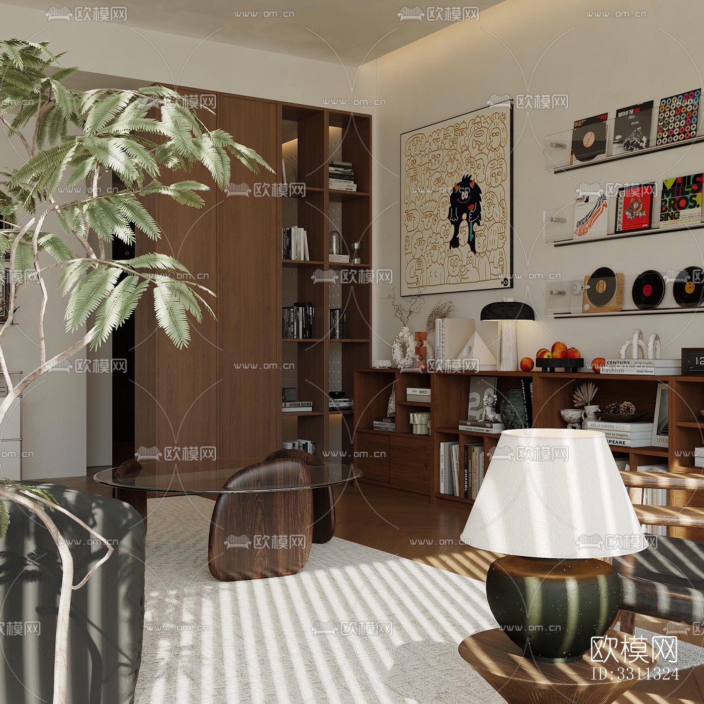 现代客餐厅效果图下载（渲染图4）