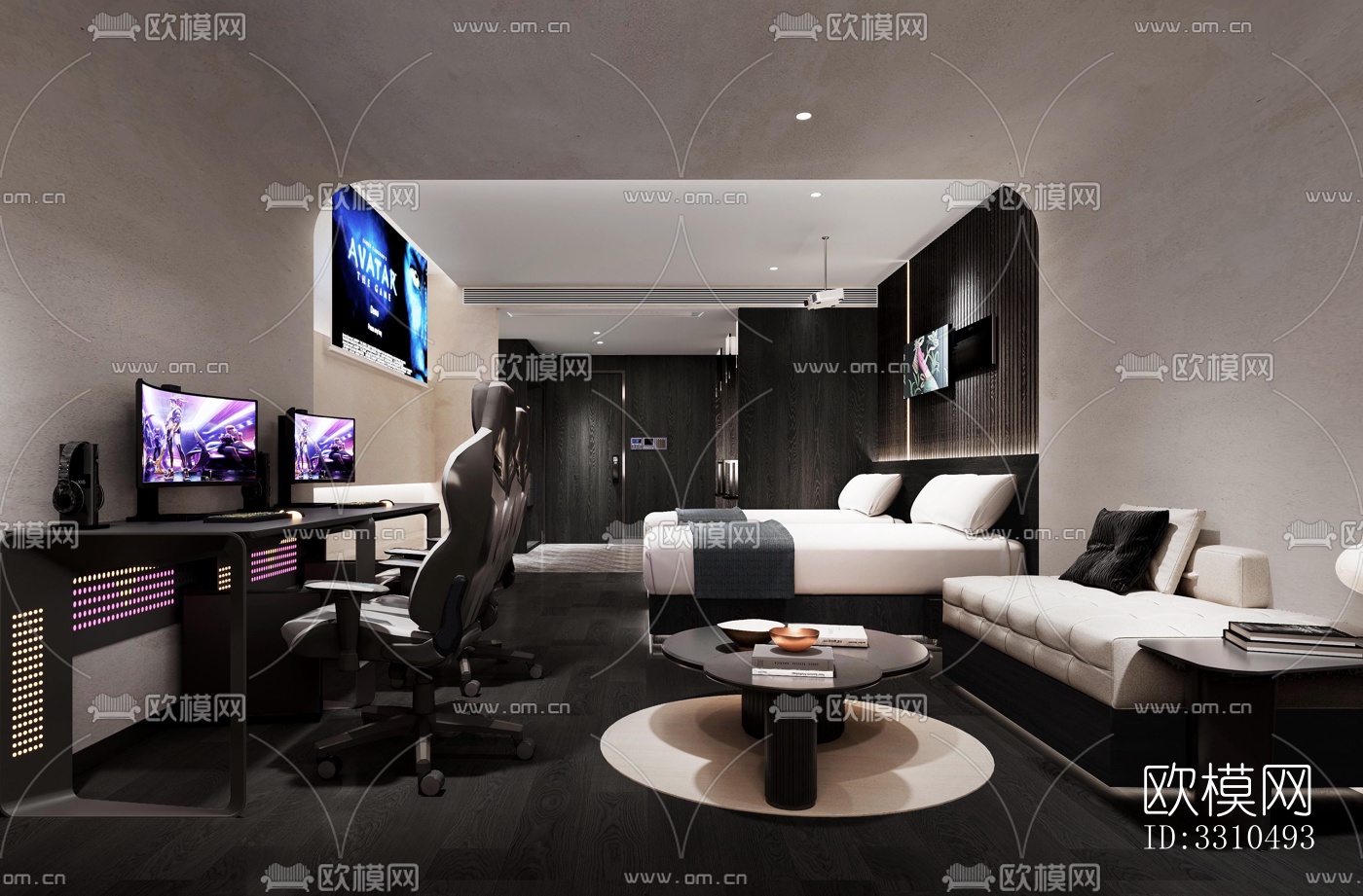 现代酒店民宿效果图下载（渲染图5）