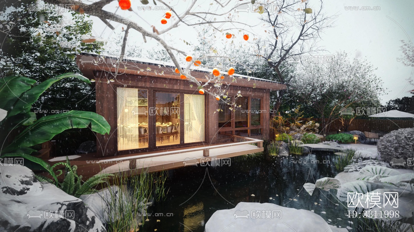 现代阳台花园效果图下载（渲染图1）