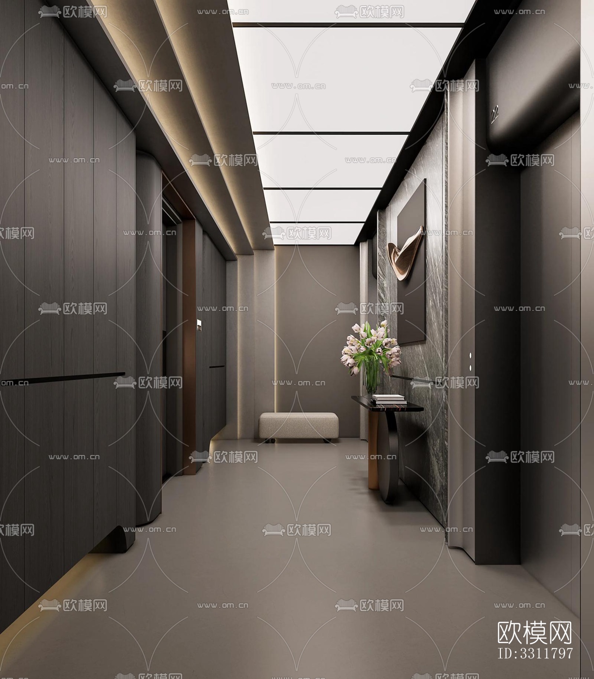 现代客餐厅效果图下载（渲染图2）