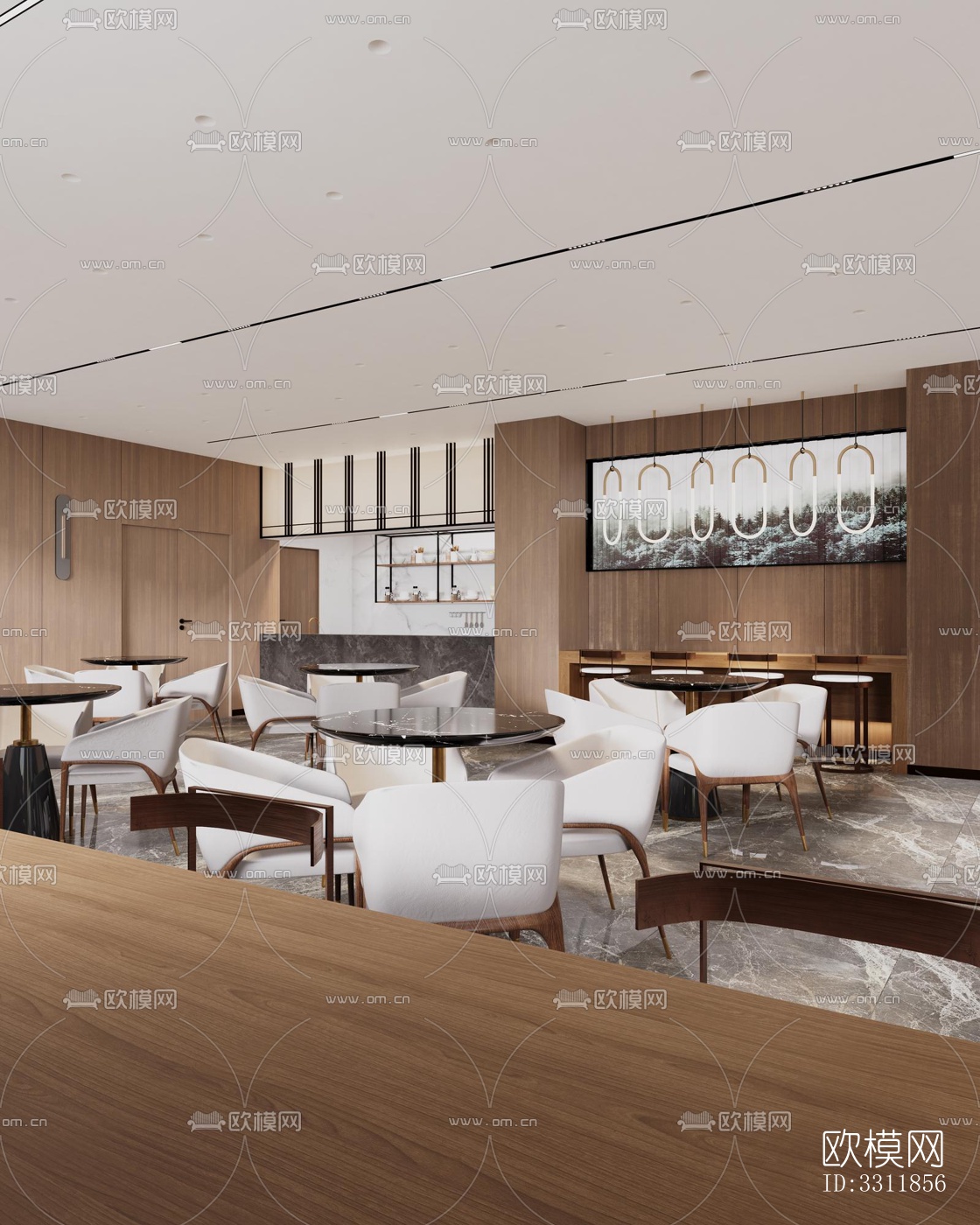 现代客餐厅效果图下载（渲染图6）