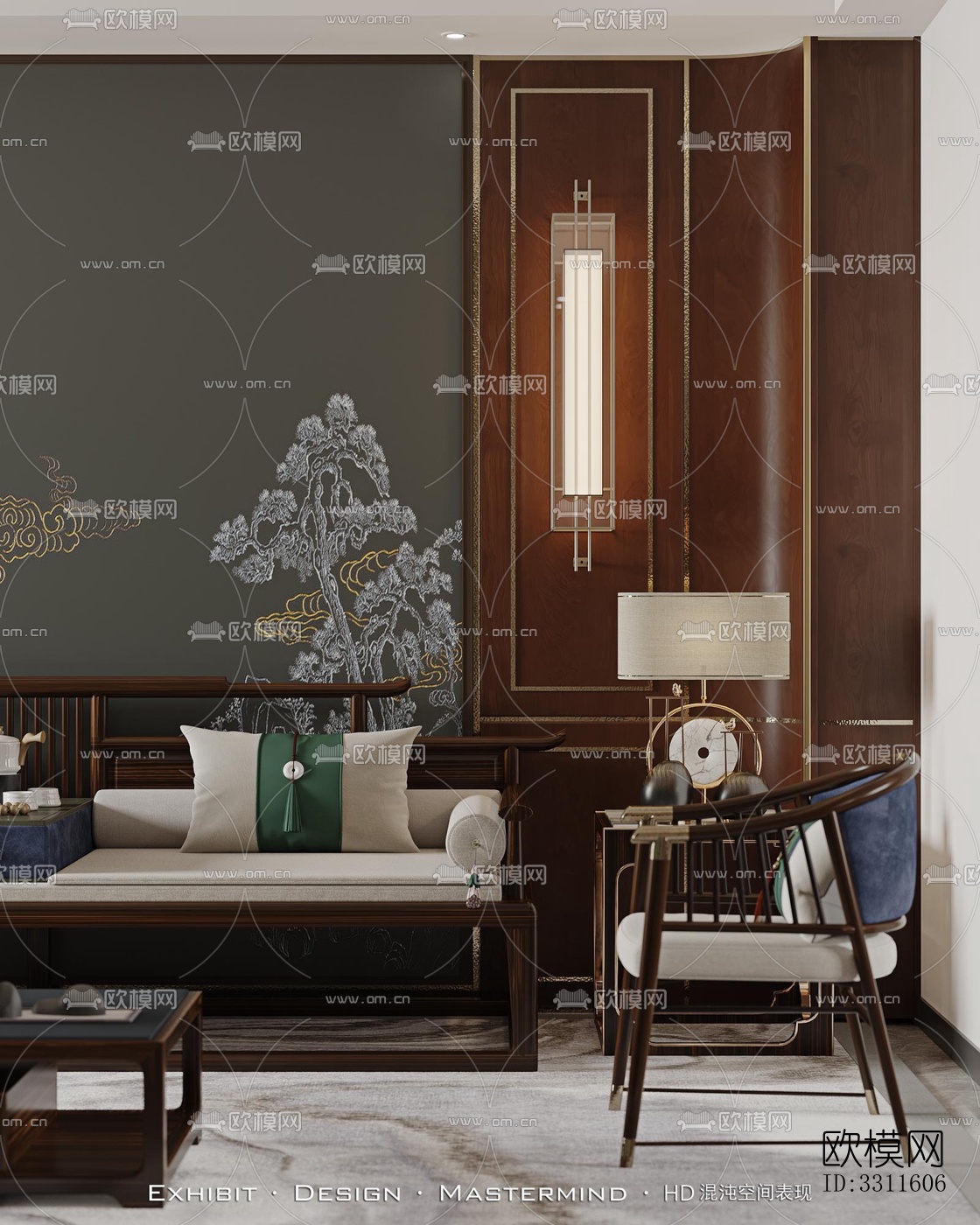 现代客餐厅效果图下载（渲染图1）