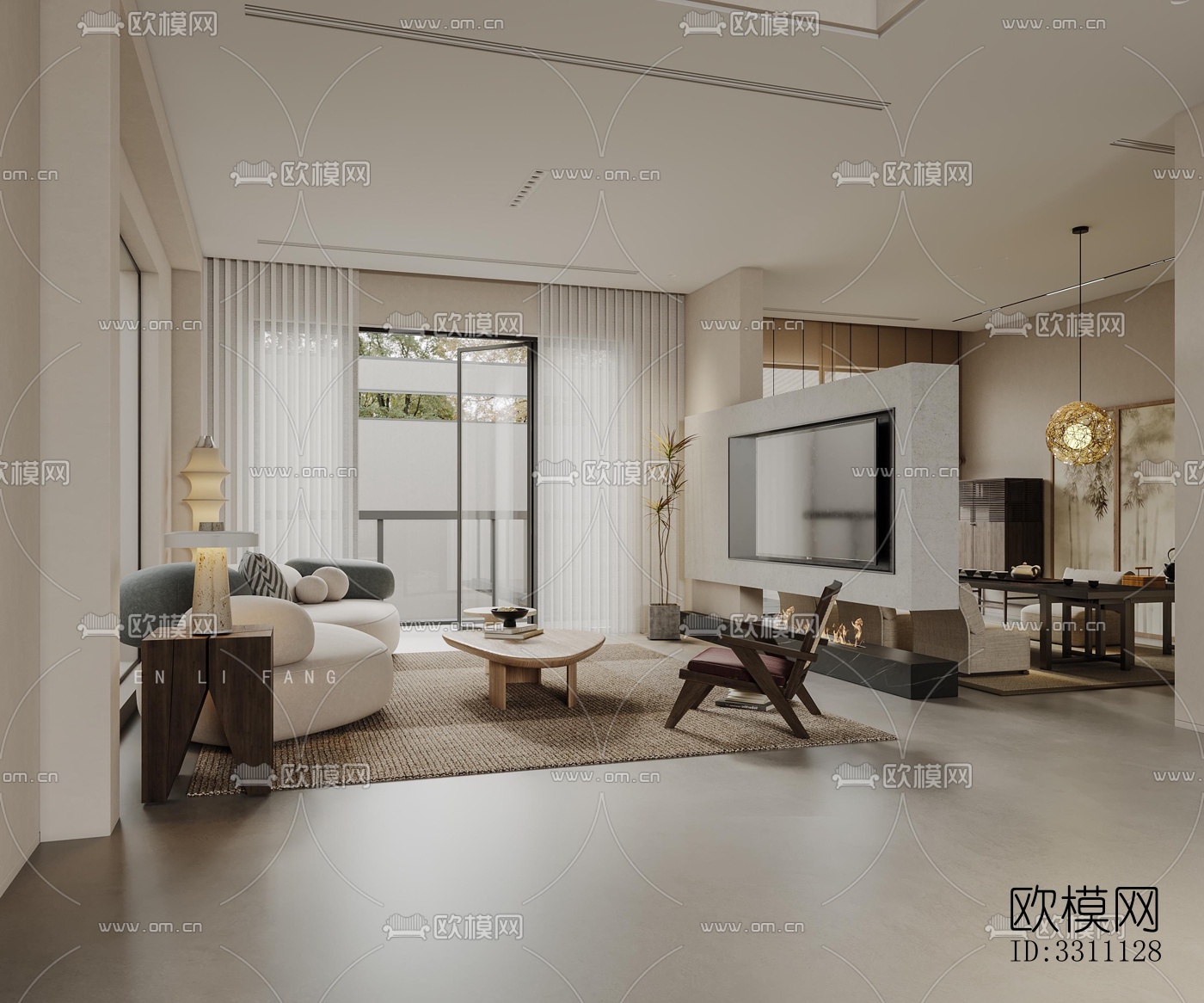 现代客餐厅效果图下载（渲染图12）