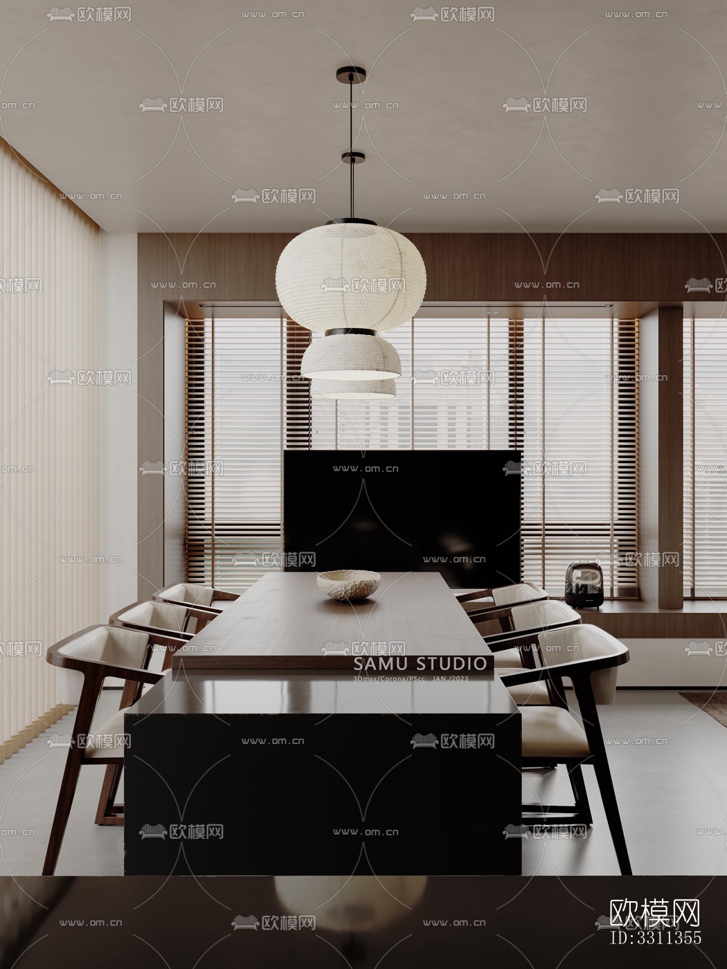 现代客餐厅效果图下载（渲染图6）