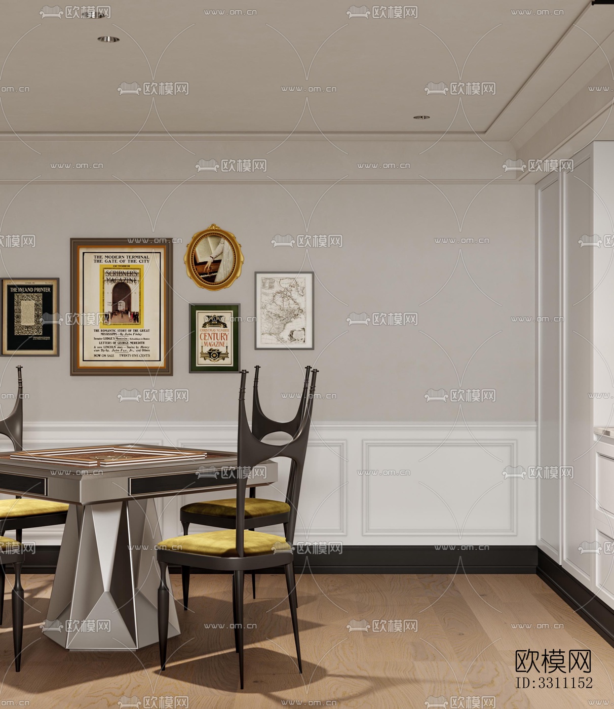 现代客餐厅效果图下载（渲染图5）