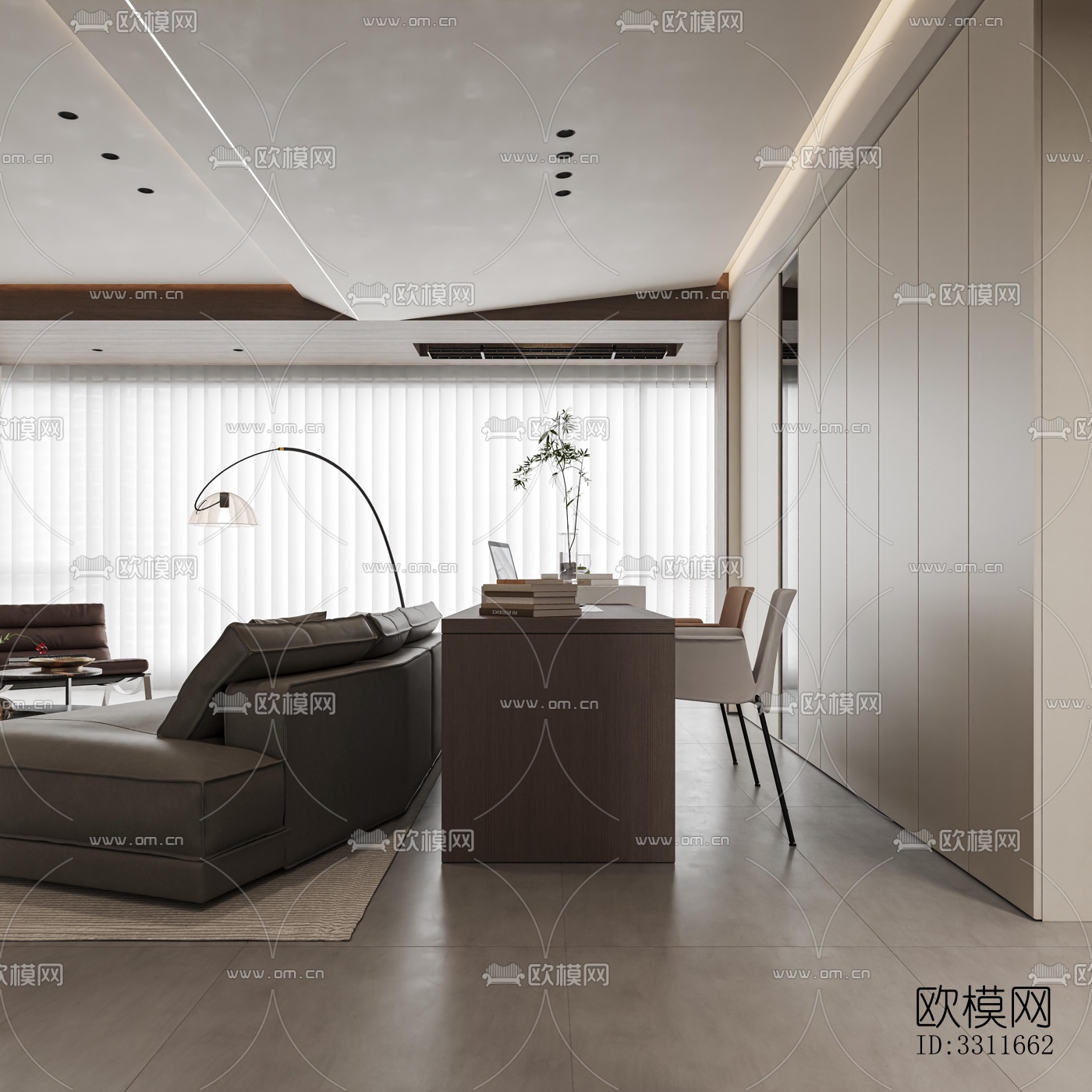 现代客餐厅效果图下载（渲染图3）