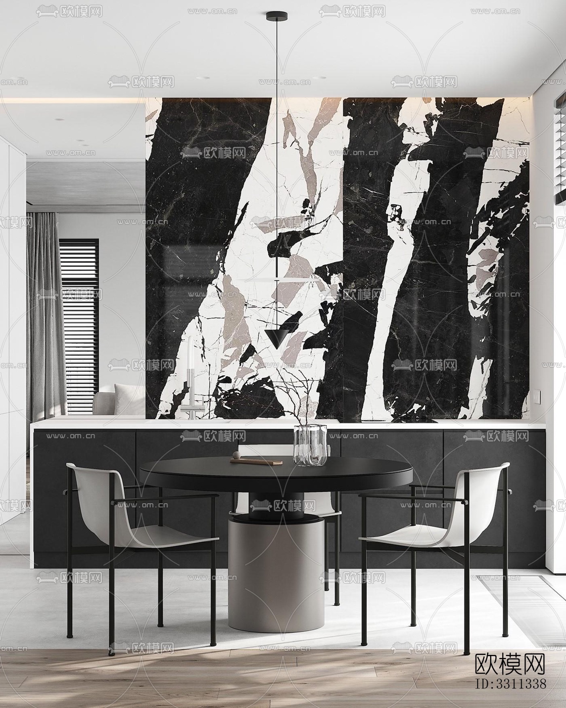 现代客餐厅效果图下载（渲染图11）