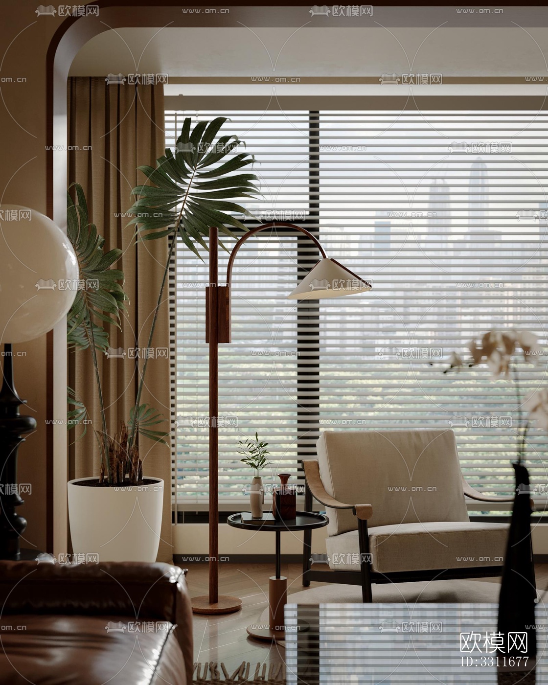 现代客餐厅效果图下载（渲染图3）