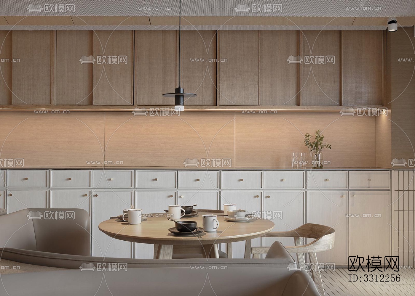 现代中餐厅效果图下载（渲染图3）