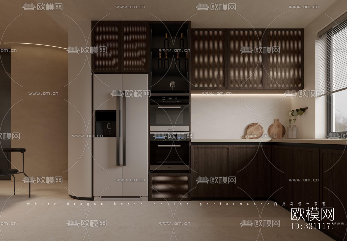 现代客餐厅效果图下载（渲染图4）