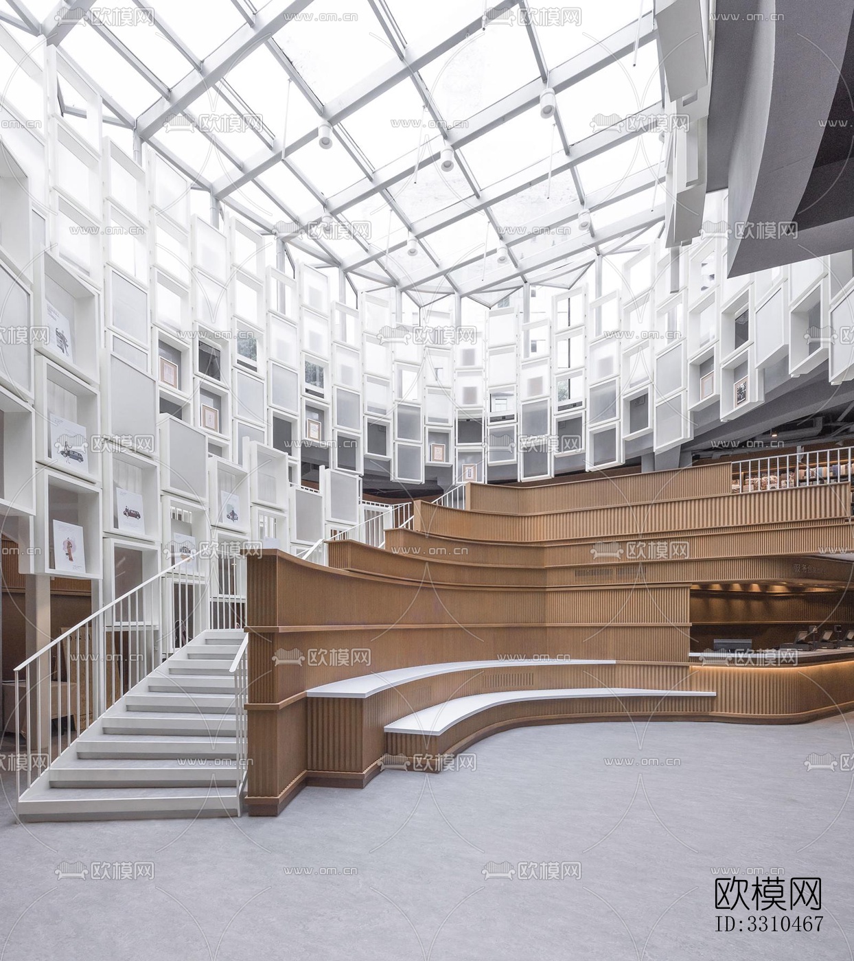 现代图书馆效果图下载（渲染图3）