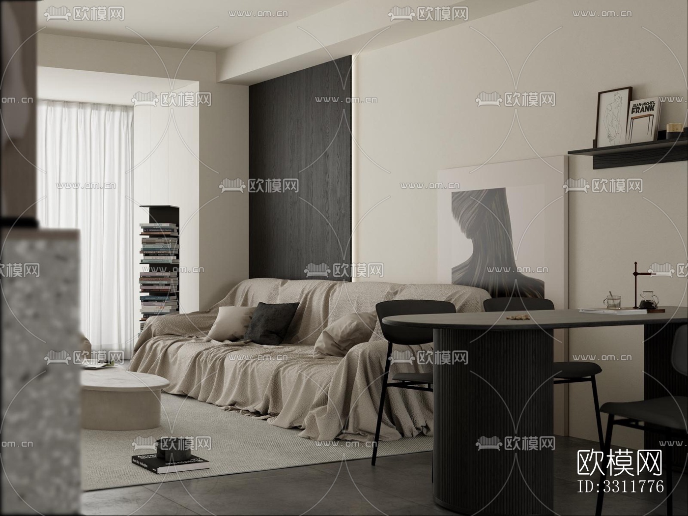 现代客餐厅效果图下载（渲染图3）