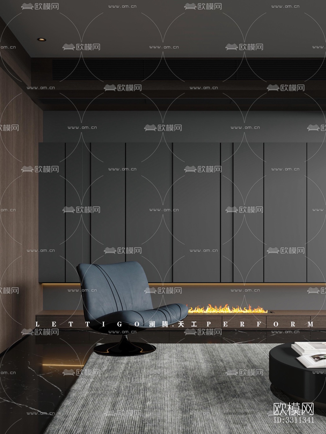 现代客餐厅效果图下载（渲染图6）