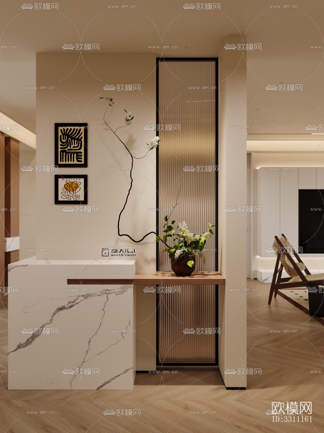 现代客餐厅效果图下载（渲染图9）