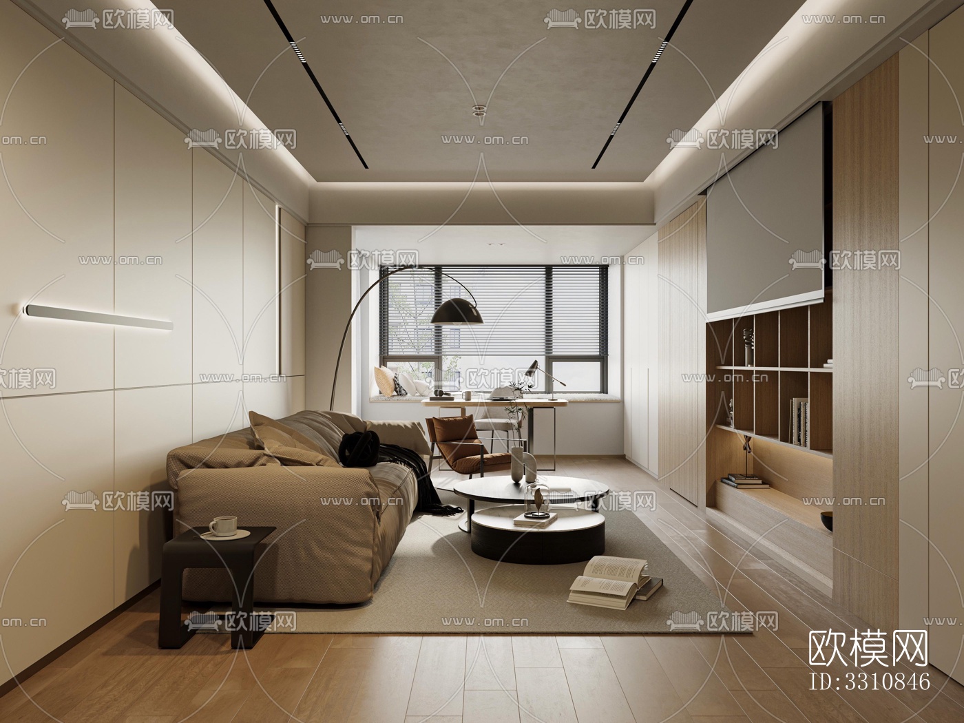 现代客餐厅效果图下载（渲染图3）