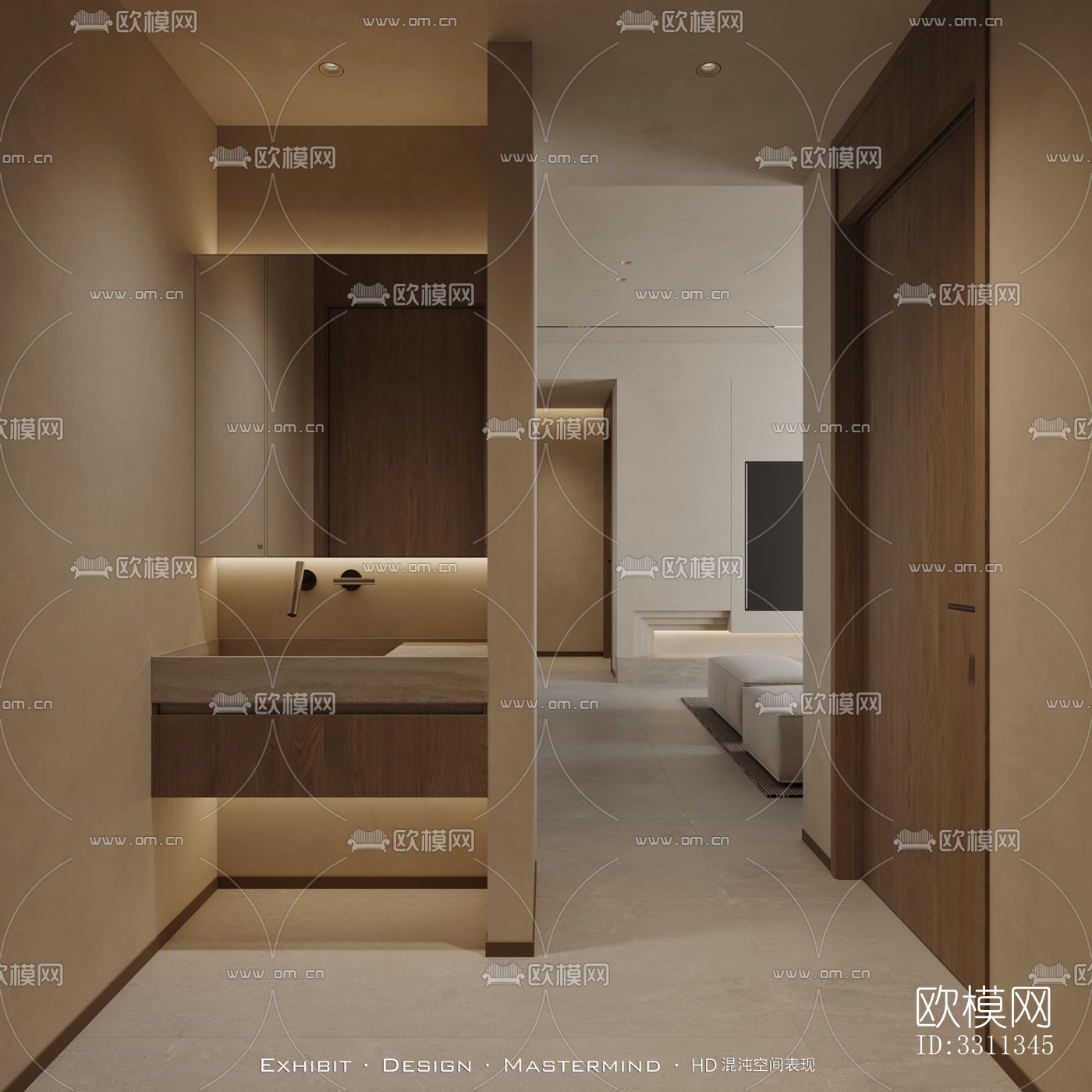 现代客餐厅效果图下载（渲染图3）