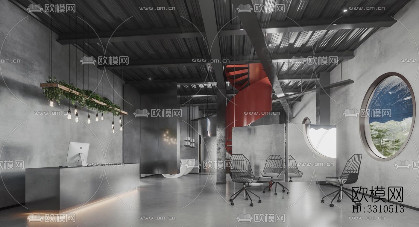 工业风零售店铺效果图下载（渲染图1）