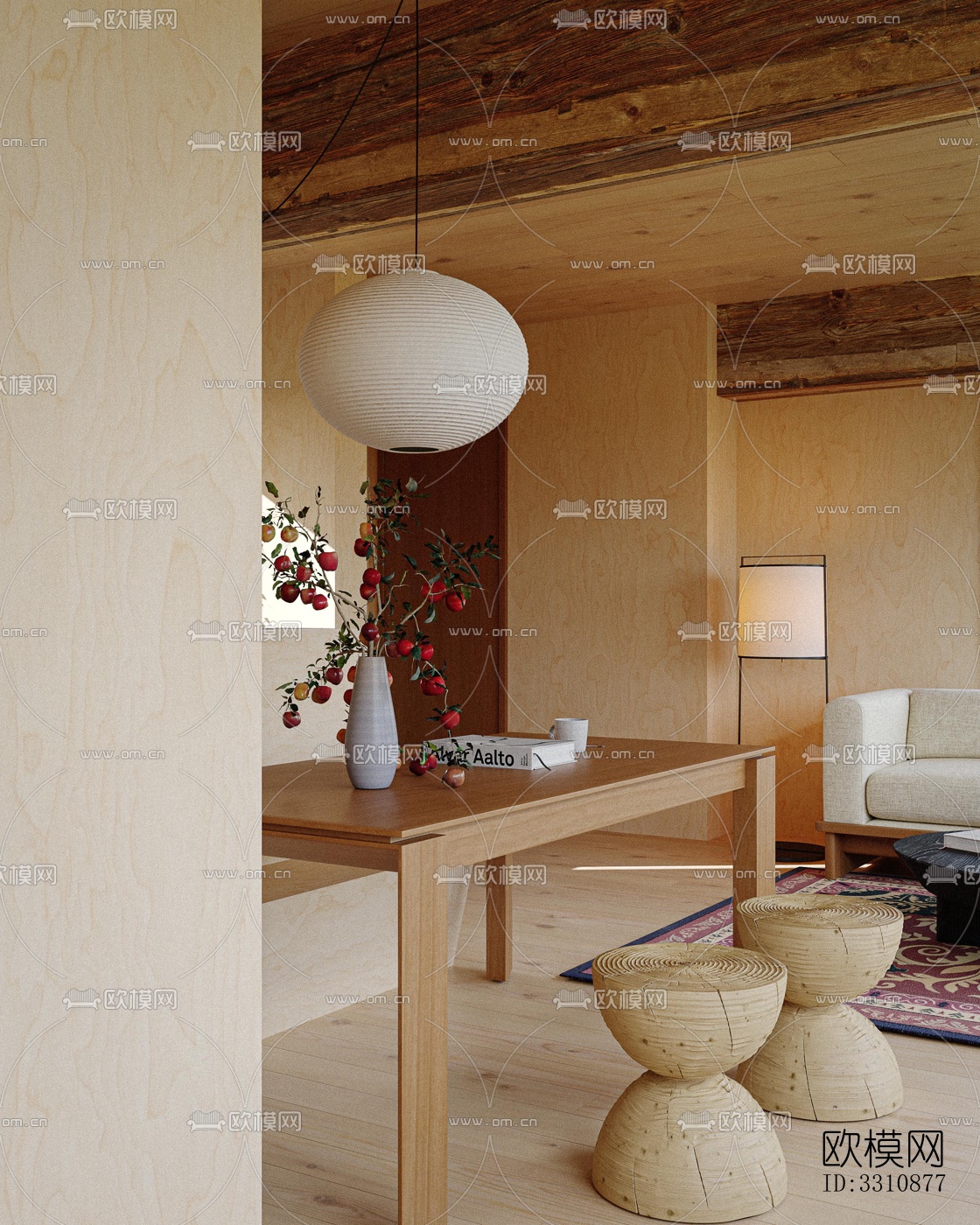 现代客餐厅效果图下载（渲染图8）