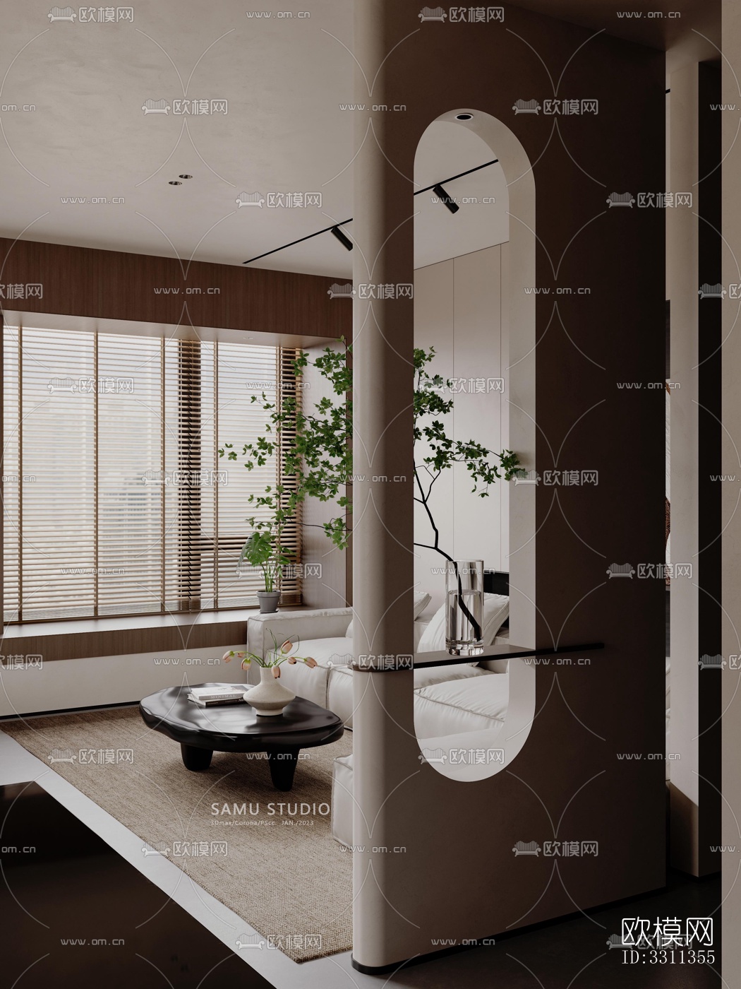 现代客餐厅效果图下载（渲染图4）