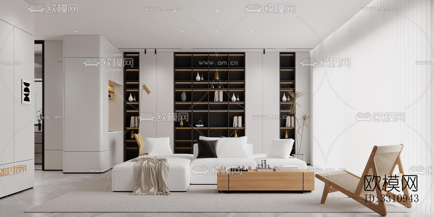 现代客餐厅效果图下载（渲染图5）