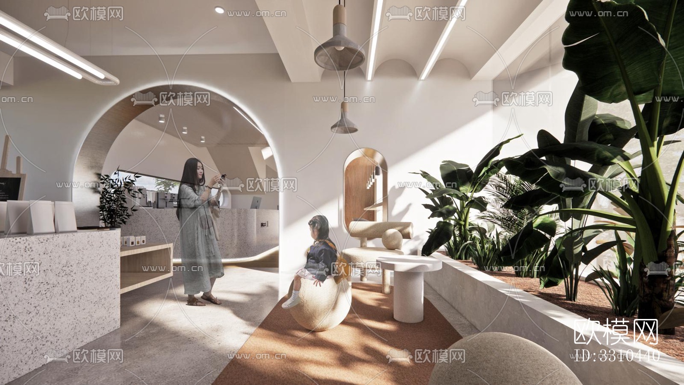 现代图书馆效果图下载（渲染图1）