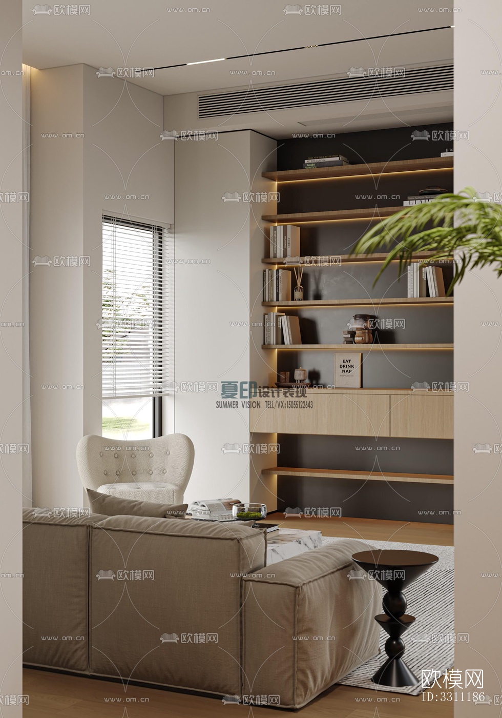 现代客餐厅效果图下载（渲染图8）